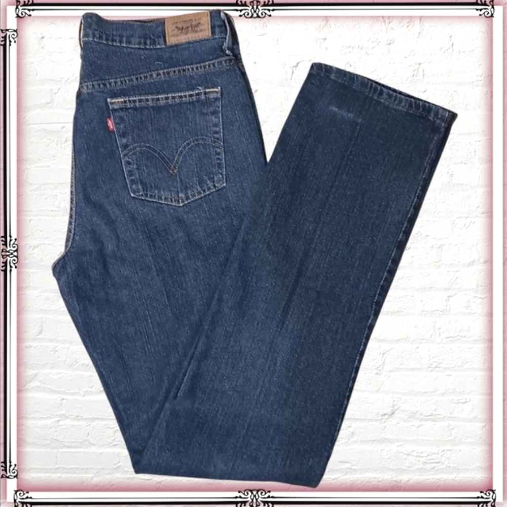 Levi's 505 Straight Leg Dark Wash Jeans Size 10L